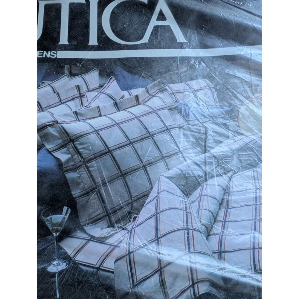 Vintage Utica Fine Arts J.P. Stevens RARE Queen Flat Sheet‎ Gridlock, Brand New
